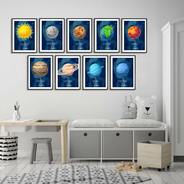 Plakat ZESTAW - solar dla dzieci-v1 - Układ Słoneczny, planety
