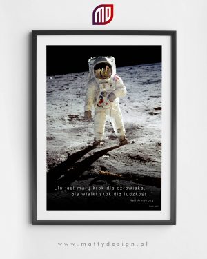 Plakat astronomiczny - Apollo 11 spacer po Księżycu