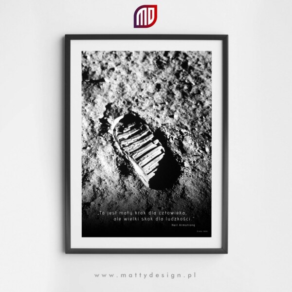 Plakat astronomiczny - odcisk buta Apollo 11