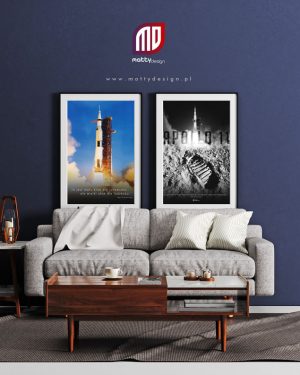 Plakat astronomiczny - start rakiety Saturn V