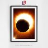 Plakat astronomiczny - grafika artystyczna zaćmienie Słońca