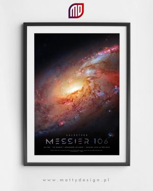 Plakat astronomiczny galaktyka Messier 106