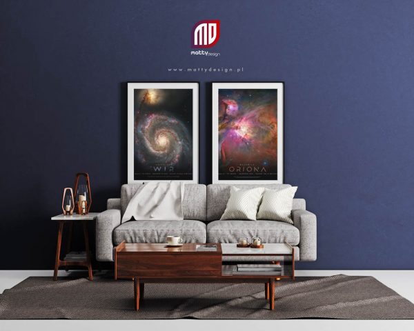 Plakat astronomiczny galaktyka Wir - Messier 51