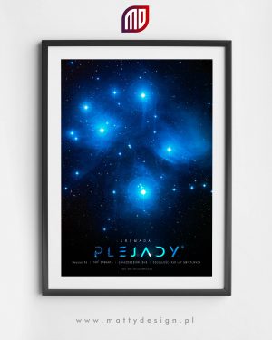 Plakat astronomiczny Messier 45 - PLEJADY