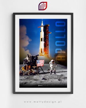 Plakat astronomiczny - Saturn V / Apollo 16