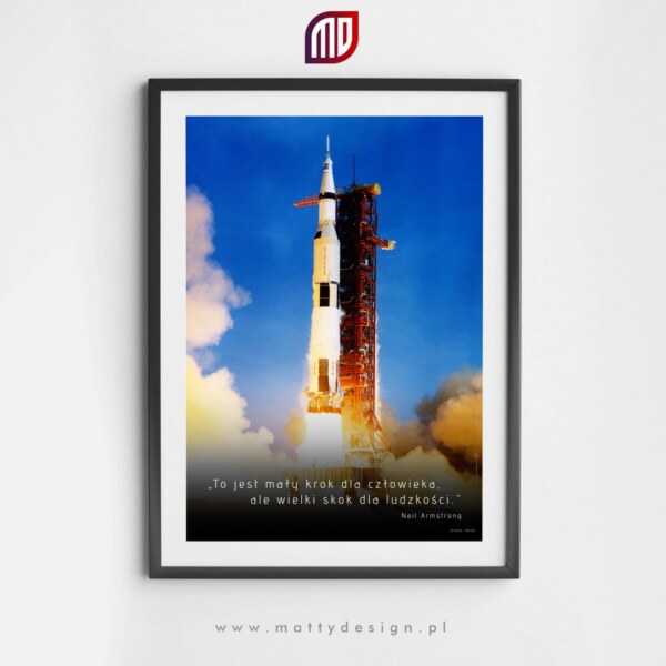 Plakat astronomiczny - start rakiety Saturn V