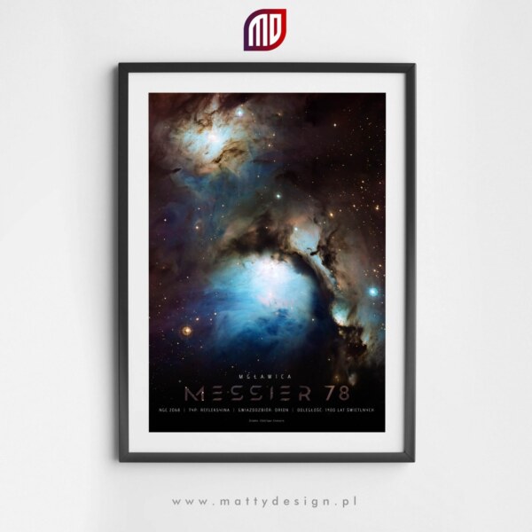Plakat astronomiczny mgławica Messier 78