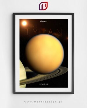 Plakat astronomiczny księżyc TYTAN - SATURN - solar-v2
