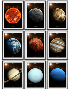 Plakat astronomiczny ZESTAW 9 plakatów - solar-v2