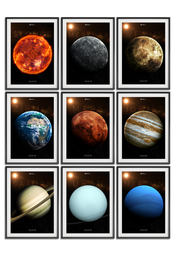 Plakat astronomiczny ZESTAW 9 plakatów - solar-v2