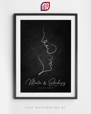 Plakat na ścianę - miłość 001 - biały wzór 1