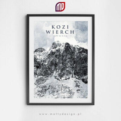 Plakat na ścianę - górskie szczyty Tatr jasne - KOZI WIERCH