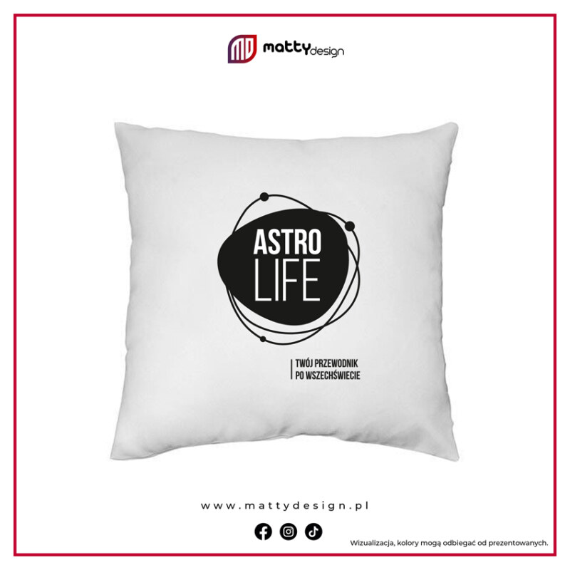 Poszewka i wypełnienie 38x38 cm - logo AstroLife