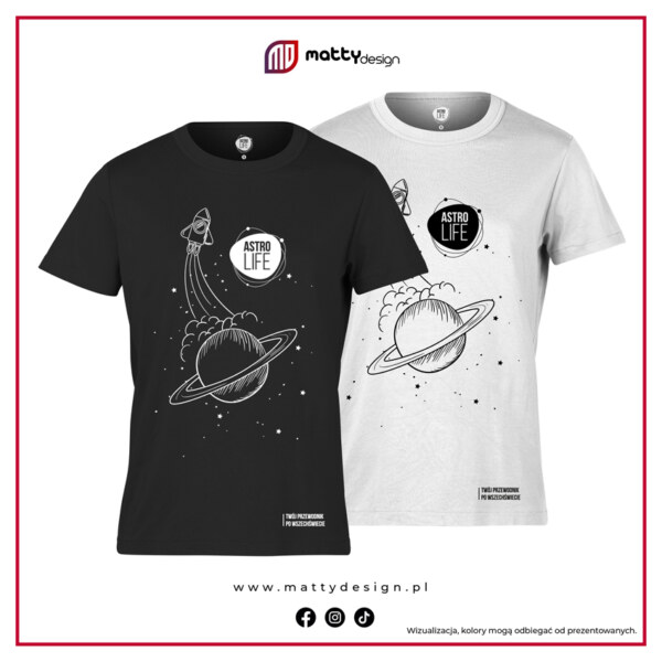 Koszulka męska t-shirt - rakieta, saturn AstroLife